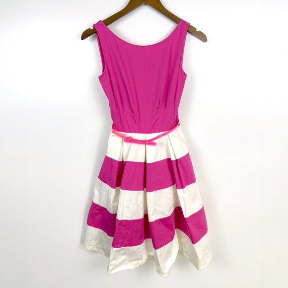 Kate Spade Celina Pink & White Sleeveless Fit & Flare Preppy Dress sz 0 - Picture 2 of 9
